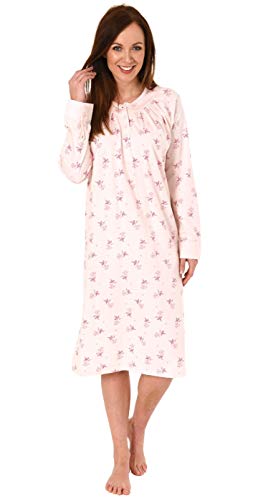 NORMANN-Wäschefabrik Elegantes Damen Nachthemd mit 105 cm Länge und Kopfleiste am Hals - 291 210 90 190, Farbe:rosa, Größe2:48/50