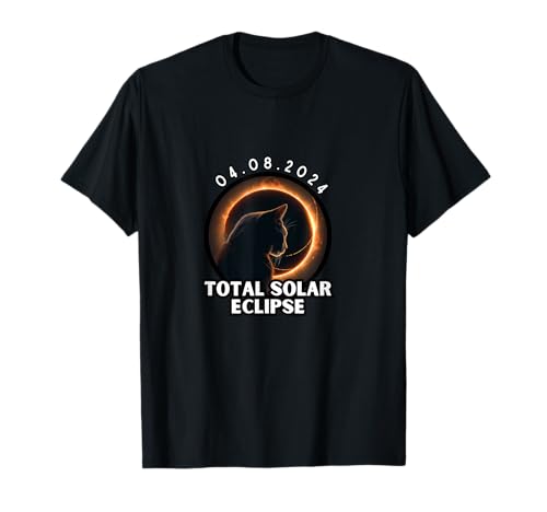 Eclipse Cat Graphic Chic Tierliebhaber Eclipse 2024 Total Solar T-Shirt