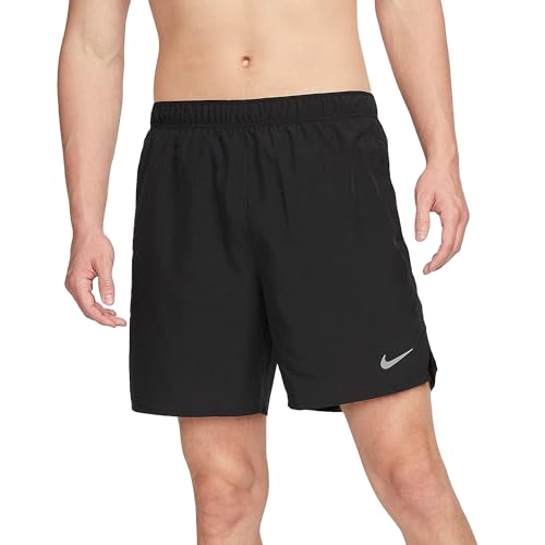 Nike Herren Df Challenger Shorts, Black/Black/Black/Reflective S, L EU