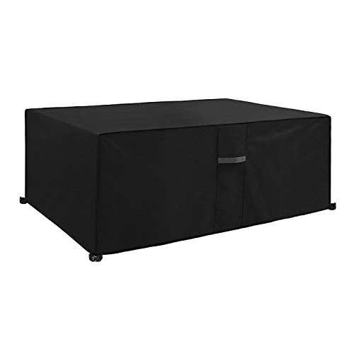 Dokon Gartenmöbel Abdeckung mit Belüftungsöffnungen, Wasserdicht, Winddicht, UV-Beständiges, Schwerlast 600D Oxford Gewebe Schutzhülle für Gartentisch Sitzgruppe, Rechteckig (170x94x71cm) - Schwarz