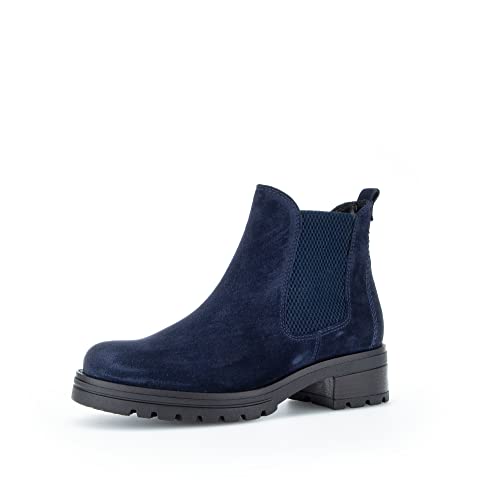 Gabor Damen Chelsea Boots, Frauen Stiefeletten,Wechselfußbett,Moderate Mehrweite (G),uebergangsstiefel,hoch,Marine (Micro),39 EU / 6 UK