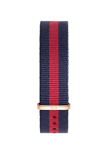 Daniel Wellington Classic Oxford, Blau-rot/Roségold Uhrenarmband, 18mm, NATO, für Damen und Herren