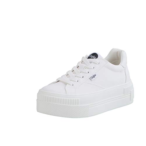 Buffalo Damen Skater Sneaker PAIRED, Damen Sneaker,Sportschuhe,Freizeitschuhe,Turnschuhe,Laufschuhe,Low-Tops,Woman,Lady,Weiß (White),41 EU / 7 UK