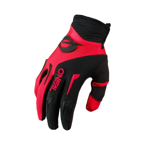 O'NEAL | Fahrrad- & Motocross-Handschuhe | MX MTB DH FR Downhill Freeride | Langlebige, Flexible Materialien, belüftete Handinnenfäche | Element Glove | Herren | Schwarz Rot | Größe L