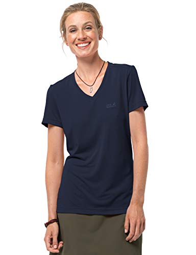 Jack Wolfskin Damen Funktionsshirt CROSSTRAIL T Women Leicht Atmungsaktiv Funktions Shirt, Midnight Blue, S, 1801692-1910002