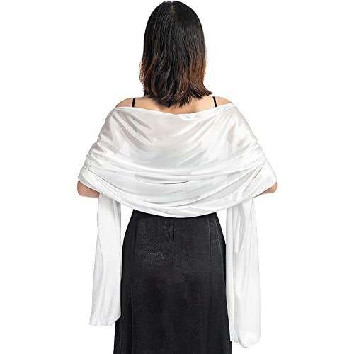 Ladiery Damen Seide Satin Stola Festlich,Shawl für Brautkleider Abendkleider Sommer Elegante Party Weicher Schal