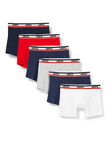Levi's Herren Levi's Sportswear Logo Men's Briefs (6 Pack) Boxer Shorts, Blau / Rot Schwarz, M EU