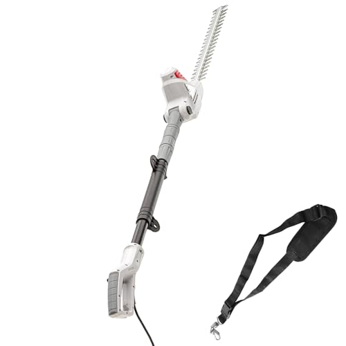 IKRA Elektro Teleskop Heckenschere ITHS600 inkl. Schultergurt, Schnittlänge 51cm, Schnittwinkelverstellung