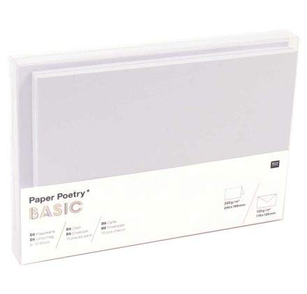 Set mit 15 Karten und Umschlägen B6 'Rico Design – Paper Poetry' weiß