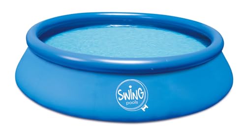 HAF® Swing Quick Up Pool in blau mit den Maßen 244 x 76 cm | ca. 2.300 Liter Wasserkapazität | Selbstaufbauender & selbst tragender Swimming Pool | Gartenpool/Aufstellpool ohne Filterpumpe