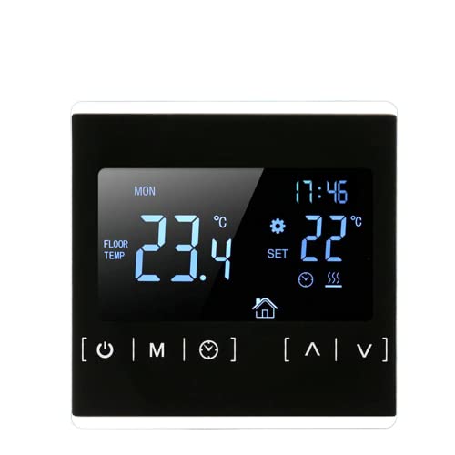 Smart Touchscreen Elektrische Thermostat, Raumthermostat Fußbodenheizung, Raumthermostat Digital Thermostat Für Elektrische Fussbodenheizung Programmierbarer mit LCD-Display