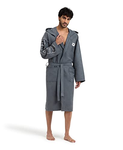 arena Zeal Plus Bademantel aus Mikrofaser für Damen und Herren, Mikrofaser-Bademantel mit Kapuze und Taschen, Schnelltrocknender Unisex-Bademantel, Angenehm und Leicht