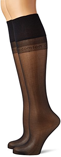 Camano Damen 8202 Kniestrümpfe, Schwarz (Black 0005), 39/42 (2er Pack)