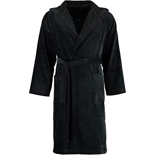 Vossen Bademäntel unisex Kurzmantel mit Kapuze Texas schwarz - 790 XL