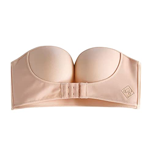 Generic Damen BH ohne Bugel Bustier Damen Große Brüste Leicht Triangel Rücken BH Tief V-Ausschnitt Spaghettiträger Bralette ohne Bügel Spaghettiträger Cross Back Hochwertige Unterwäsche