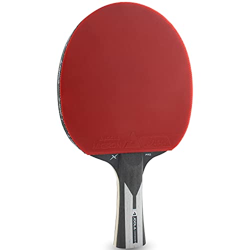 JOOLA 54206 Tischtennisschläger Carbon X Pro ITTF genehmigter Profi Wettkampf Tischtennis-Schläger 7 Sterne, 2 MM Schwammstärke, Schwarz/Grau