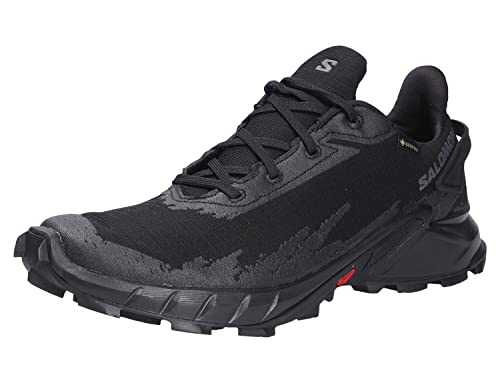 Salomon Alphacross 4 Gore-Tex Herren Trail Running Schuhe, Starker Grip, Wasserdichter Allwetterschutz, Dauerhafter Komfort, Black, 46