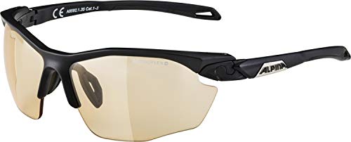 ALPINA TWIST FIVE HR V - Selbsttönende, Bruchfeste & Beschlagfreie Sport- & Fahrradbrille Mit 100% UV-Schutz Für Erwachsene, black matt, One Size