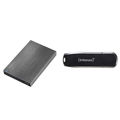 Intenso 6028680 Memory Board Portable Hard Drive 2TB, tragbare Externe Festplatte 2TB - 2,5 Zoll, 5400rpm, USB 3 anthrazit & Speed Line - 128GB Speicherstick - USB-Stick 3.2 Gen 1x1, schwarz