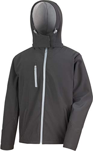 Result R230M Core Tx Performance Softshell Jacke mit Kapuze, schwarz/grau, XL