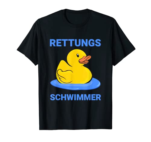 Gelbe Gummiente Quietscheente Bademeister Rettungsschwimmer T-Shirt