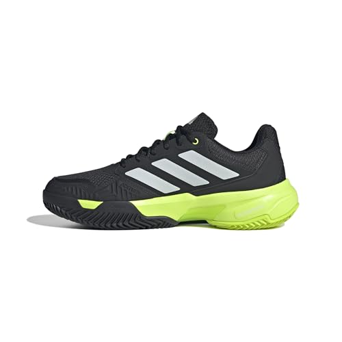 adidas Herren CourtJam Control 3 Clay Tennis Shoes Tennisschuhe, Carbon/Zero met./Lucid Lemon, 43 1/3 EU