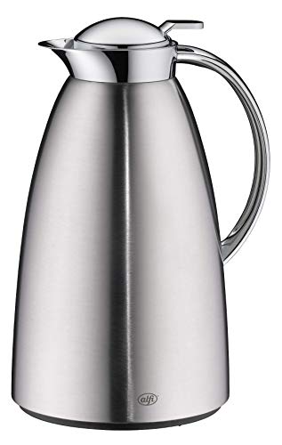 alfi Isolierkanne Gusto, Thermoskanne Edelstahl mattiert 1,5 Liter , alfiDur Glaseinsatz, auslaufsicher, hält 12 Stunden heiß, 3562.205.150 ideal als Kaffeekanne oder als Teekanne, Kanne für 10 Tassen