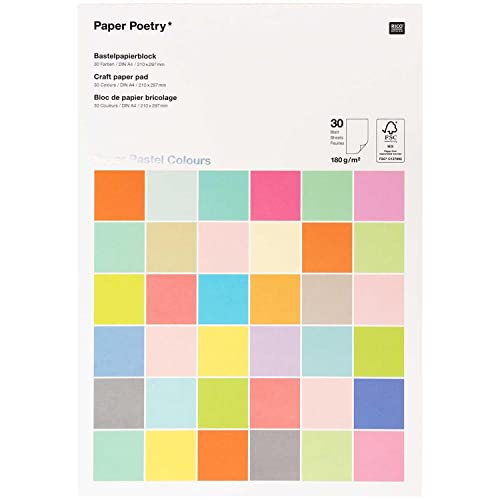 Rico Design Bastelblock 180g, Super Pastel Colours FSC MIX