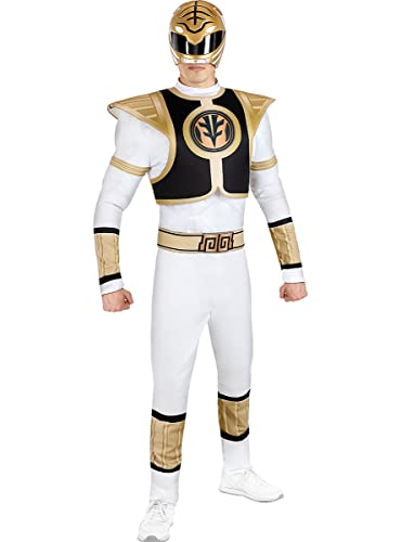 Funidelia | Power Ranger Kostüm weiß für Herren ▶ Film und Serien, Superhelden, Zeichentrickfilm - Kostüm für Erwachsene & Verkleidung für Partys, Karneval & Halloween - Größe XL - Weiß