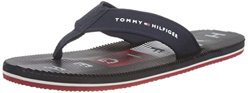 Tommy Hilfiger Herren Massage Footbed Beach Sandal Flipflop, Wüstenhimmel, 44 EU
