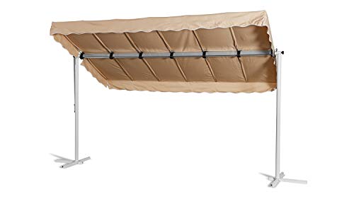 GRASEKAMP Qualität seit 1972 Standmarkise Dubai Beige 375x225cm Terrassenüberdachung Raffmarkise Mobile Markise