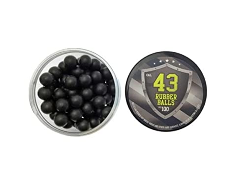 SSR 100x Hard Rubber Balls Paintballs Reballs for Home Defense Pistols and Paintballs Markers in 43 Caliber - Hartgummibälle in 43 Kaliber