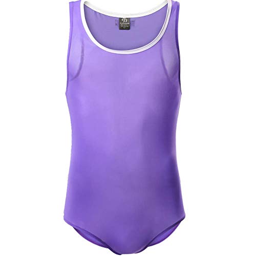 CSMARTE Herren Unterwäsche Sportswear Shapers Sexy Bodysuit Tight Suit Bikini, einteilig Gr. XL, violett