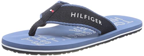 Tommy Hilfiger Herren Flip Flops Sporty Beach Sandal Badeschuhe, Blau (Blue Coast), 43 EU