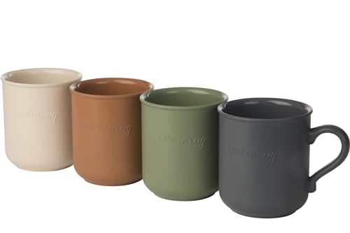 MAINmug – 4er Set Mehrweg-Tassen (300 ml) aus Recyclingkunststoff – Spülmaschinenfest, bruchsicher – Für Alltag Outdoor & Kinder (Gemischt)