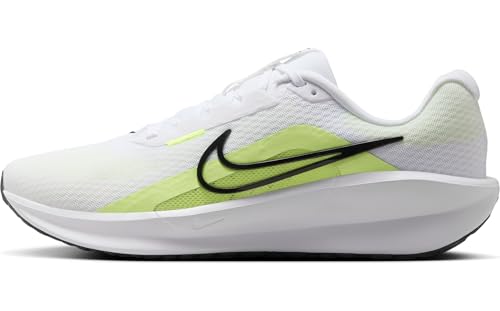 NIKE Herren Downshifter 13 Sneaker, White/Black-Lt Lemon Twist-Volt, 42.5 EU