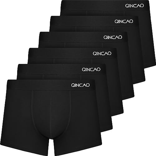 QINCAO Boxershorts Herren 6er Pack Ohne Kratzenden Zettel Männer Unterhosen Unterwäsche Boxer Baumwolle(Gr. L )