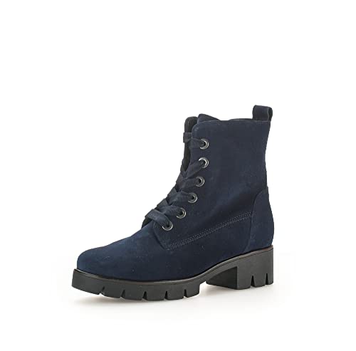 Gabor Damen Combat Boots, Frauen Stiefeletten,Wechselfußbett,Best Fitting,Warmfutter,uebergangsschuhe,Marine (Uni),40 EU / 6.5 UK