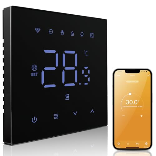 MIUCDA Thermostat Fussbodenheizung Elektrisch WiFi, Smart Elektrische Heizungsthermostat, Digital Raumthermostat Kompatibel mit Alexa, Google Home