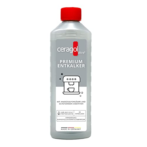 ceragol ultra Premium Entkalker, 500 ml – hoch-konzentrierter Kalkreiniger für alle Kaffee-Vollautomaten und Siebträgermaschinen, mit Amidosulfonsäure, für 5 Anwendungen