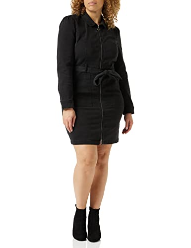 ONLY Damen Onlnew Chigo Dnm Noos Dress, Washed Black, 42 EU
