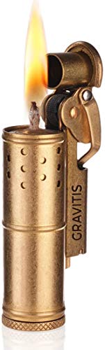 Vintage Messing Feuerzeug aus dem 1. Weltkrieg - Replica Lighter aus WWll - Antikes Grabenfeuerzeug - Trench Benzinfeuerzeug in Patronen Form - Seltenes Luntenfeuerzeug