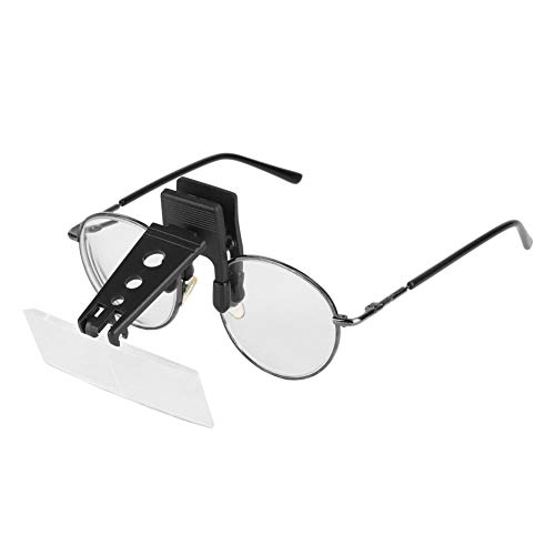 Aufstecklupe für Brille, 1,5X 2,5X 3,5X Vergrößerung Kunststoffkoffer Aufsteckbrille Typ Lupe Clip, Lupenbrille für Brillenträger