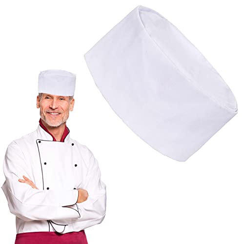 Mikihat Kochmütze Herren Frauen Küchenmütze Koch Hut, Kochhaube Elastische Koch Kleidung Männer, Einstellbar Kellner Arbeitshut Gastromützen Küche Hut für Erwachsene Bäcker Hotel Restaurant (Weiß)