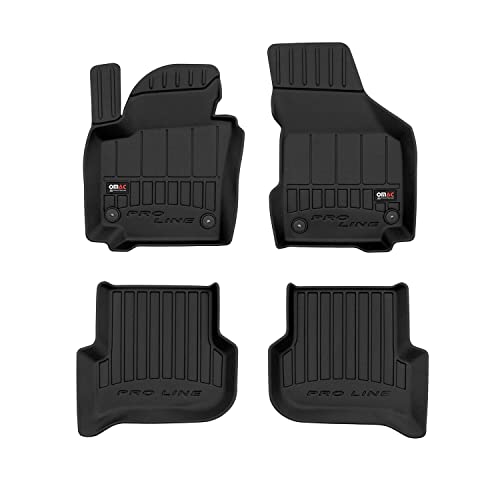 Fußmatten Gummimatten kompatibel mit VW Golf Plus 2005-2014 | Passgenaue Premium Gummi Automatten 3D Passform Allwetter Antirutschmatte Hoher Rand TPE Gummifußmatten Fahrzeugspezifisch