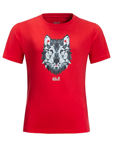 Jack Wolfskin Unisex Kinder Brand Wolf K T Shirt, Peak Red, 152 EU