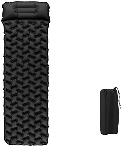 Isomatte Camping Ultraleicht Outdoor Camping Isomatte Aufblasbare mit Kissen - wasserdichte Faltbar Luftmatratze, Kleines Packmass Campingmatte für Camping Sport Wandern Reisen Backpacking