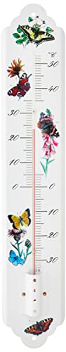 TFA Dostmann Analoges Innen-Außen-Thermometer, aus Metall, Innen- oder Außentemperatur, Nostalgie-Look, wetterfest