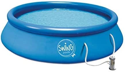 well2wellness® Quick-Up Pool Aufstellbecken Swing Ø 244 x 76cm blau inkl. Filterpumpe 12 Volt