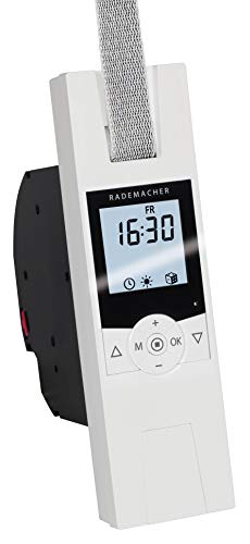 Rademacher elektrischer Gurtwickler RolloTron Comfort 1700-UW, für Rollladen bis 45 kg (6 m²), für 23 mm Gurtband, Rolladenantrieb, Display, Unterputz, Ultraweiß